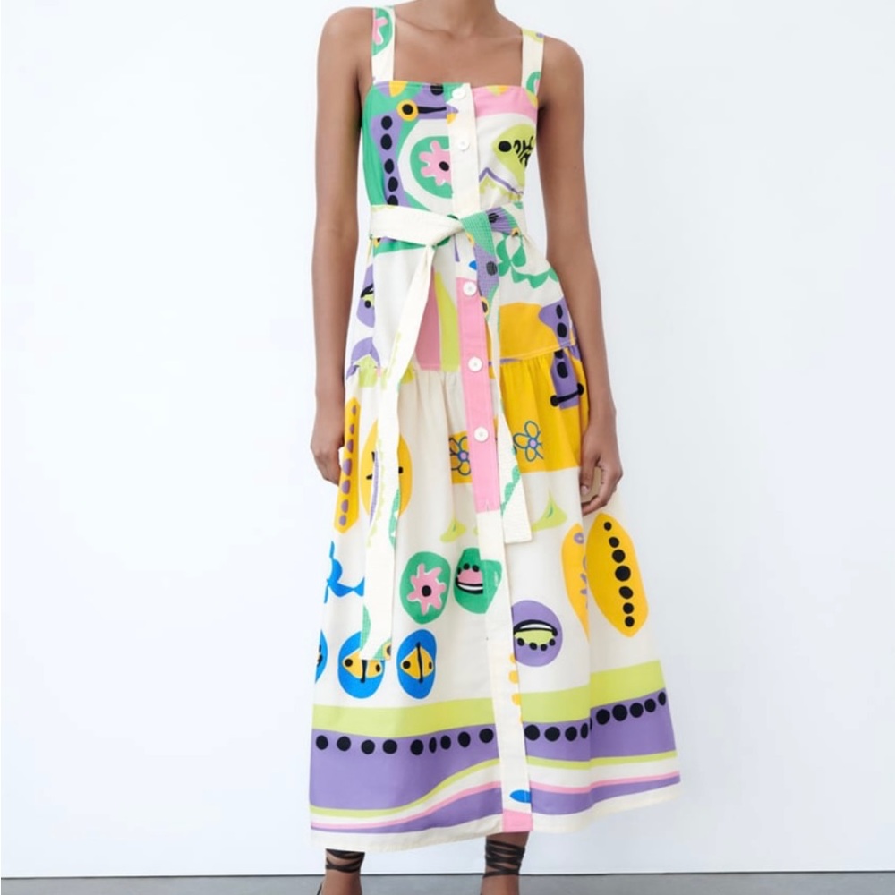 Zara print midi dress
